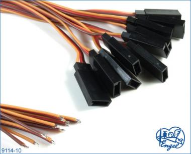 Buchsenkabel 0,14mm² GOLD Graupner Futaba Hitec, 10 Stk. 