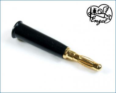 Büschelstecker GOLD 4 mm SCHWARZ Lötanschluss 