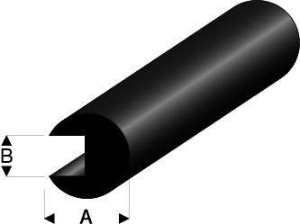 Rubber Bumper Profile 8x2 mm, 2 m 