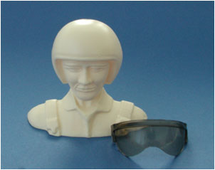 Pilotenbüste JET  65x75mm 