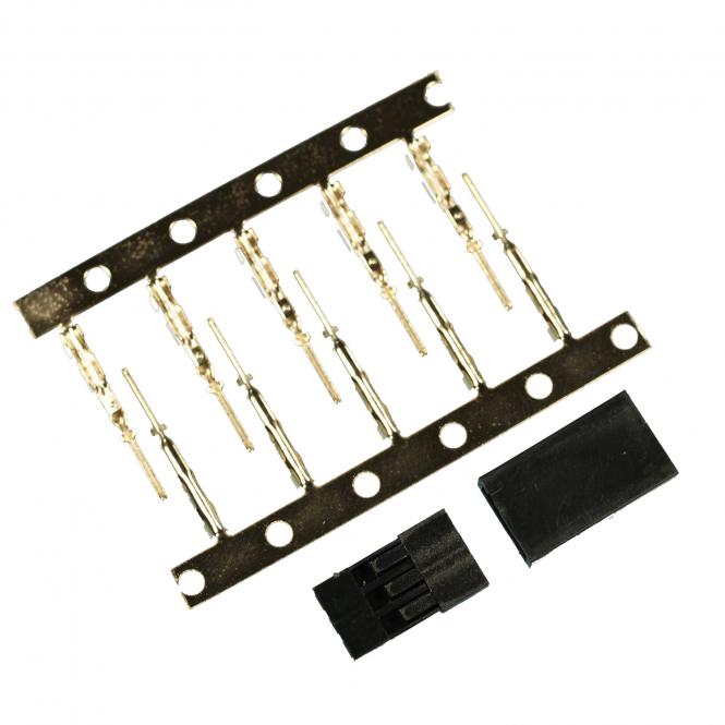 Servostecker-Bausatz Graupner/JR GOLD mit Stiftkontakten 5 Stück 